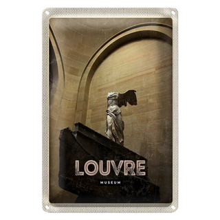 Blechschild Reise 20x30cm Retro Louvre Museum Paris Palast