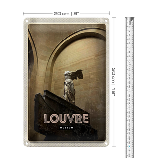 Blechschild Reise 20x30cm Retro Louvre Museum Paris Palast