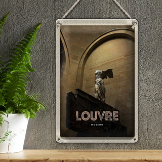 Blechschild Reise 20x30cm Retro Louvre Museum Paris Palast