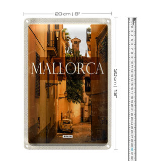 Blechschild Reise 20x30cm Mallorca Spain Altstadt Palmas