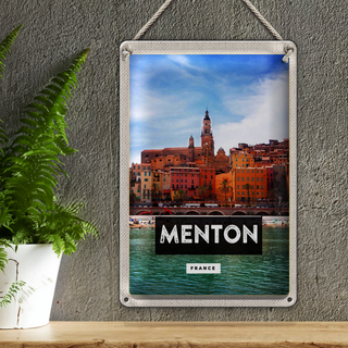 Blechschild Reise 20x30cm Menton France Provence Stadt