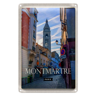 Blechschild Reise 20x30cm Montmartre Paris Künstlerviertel