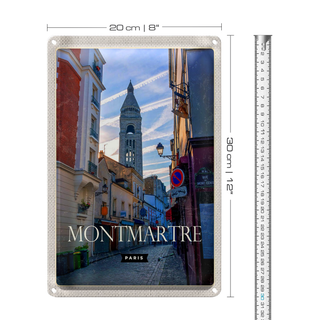 Blechschild Reise 20x30cm Montmartre Paris Künstlerviertel