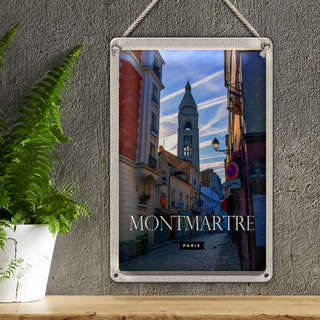 Blechschild Reise 20x30cm Montmartre Paris Künstlerviertel