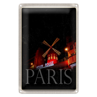 Blechschild Reise 20x30cm Moulin Rouge Paris Varieté
