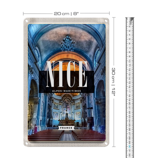 Blechschild Reise 20x30cm Nice Alpes Maritimes France