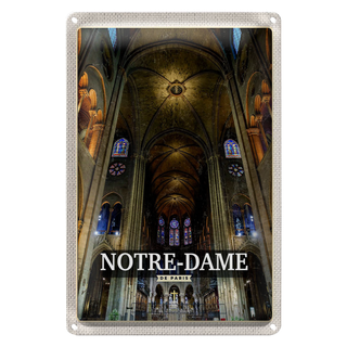 Blechschild Reise 20x30cm Notre Dame Paris Kathedrale
