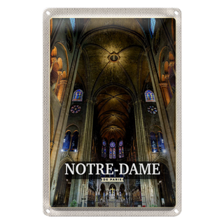 Blechschild Reise 20x30cm Notre Dame Paris Kathedrale