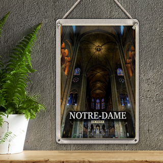 Blechschild Reise 20x30cm Notre Dame Paris Kathedrale