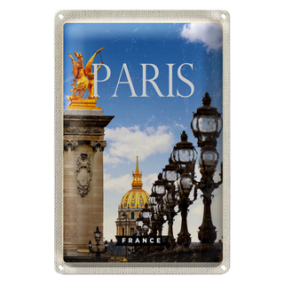 Blechschild Reise 20x30cm Retro Paris France Bild