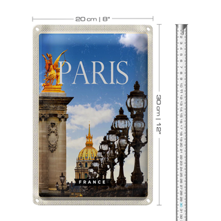Blechschild Reise 20x30cm Retro Paris France Bild