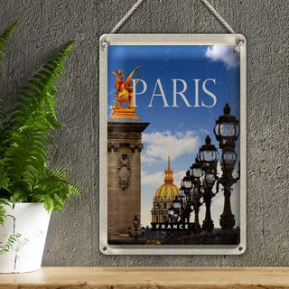 Blechschild Reise 20x30cm Retro Paris France Bild