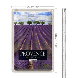 Blechschild Reise 20x30cm provence alpes cote d'azur Lavendel