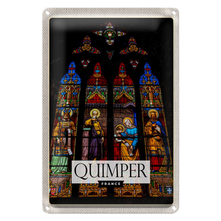Blechschild Reise 20x30cm Quimper Saint Corentin Kathedrale