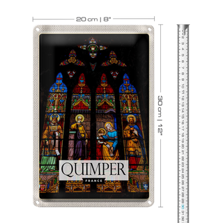 Blechschild Reise 20x30cm Quimper Saint Corentin Kathedrale