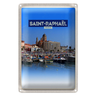 Blechschild Reise 20x30cm Saint-Raphaël France Hafenansicht