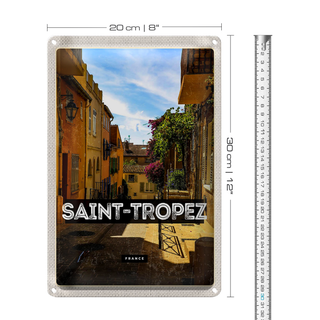 Blechschild Reise 20x30cm Saint Tropez France Hafenort