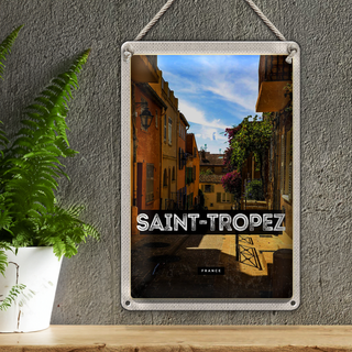Blechschild Reise 20x30cm Saint Tropez France Hafenort