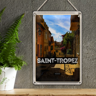 Blechschild Reise 20x30cm Saint Tropez France Hafenort