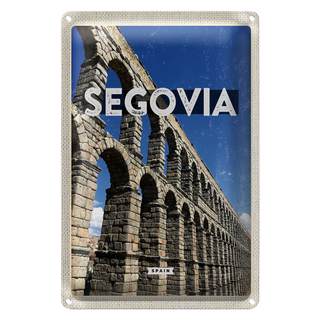 Blechschild Reise 20x30cm Segovia Spain römische Aquädukte