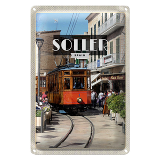 Blechschild Reise 20x30cm Soller Spain Schmalspur-Holzzug