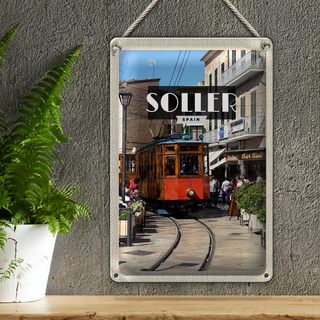 Blechschild Reise 20x30cm Soller Spain Schmalspur-Holzzug
