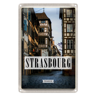 Blechschild Reise 20x30cm Strasbourg France la petite Panorama