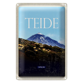 Blechschild Reise 20x30cm Retro Teide Spain höchste Berg