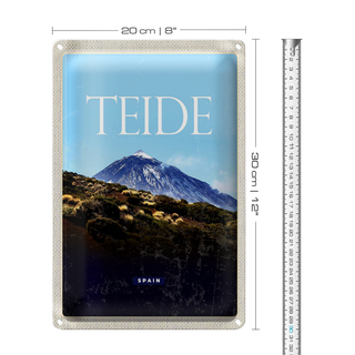 Blechschild Reise 20x30cm Retro Teide Spain höchste Berg