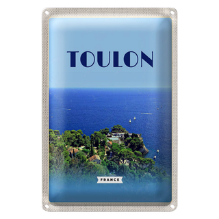 Blechschild Reise 20x30cm Toulon France Meer Urlaub Poster