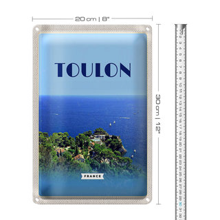Blechschild Reise 20x30cm Toulon France Meer Urlaub Poster