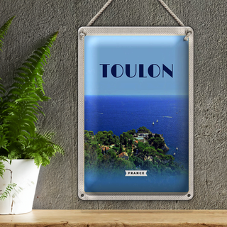 Blechschild Reise 20x30cm Toulon France Meer Urlaub Poster