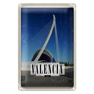 Blechschild Reise 20x30cm Valencia Spanien Hafenstadt Reiseziel