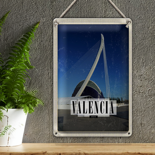 Blechschild Reise 20x30cm Valencia Spanien Hafenstadt Reiseziel