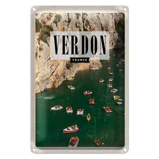 Blechschild Reise 20x30cm Verdon France Verdonschlucht Meer