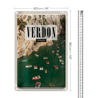 Blechschild Reise 20x30cm Verdon France Verdonschlucht Meer