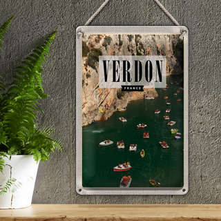 Blechschild Reise 20x30cm Verdon France Verdonschlucht Meer