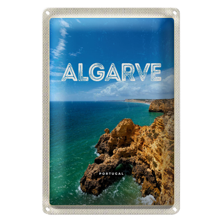 Blechschild Reise 20x30cm Algarve Portugal Meer Urlaub