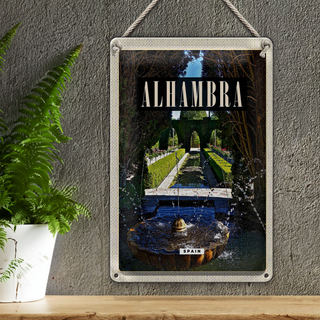 Blechschild Reise 20x30cm Alhambra Spain Spanien Natur