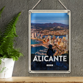 Blechschild Reise 20x30cm Alicante Spain Panorama Bild Urlaub