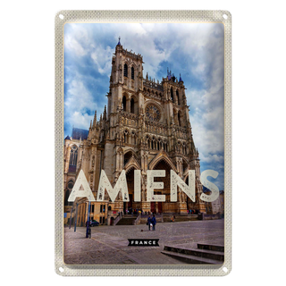Blechschild Reise 20x30cm Amiens France Schloss Reiseziel
