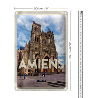 Blechschild Reise 20x30cm Amiens France Schloss Reiseziel