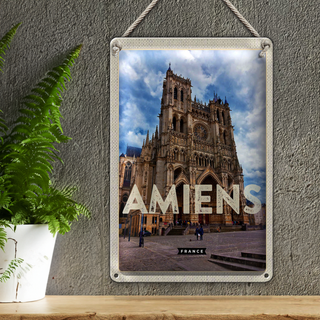 Blechschild Reise 20x30cm Amiens France Schloss Reiseziel