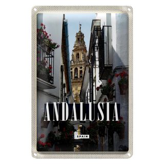 Blechschild Reise 20x30cm Andalusia Spain Spainen Reiseziel