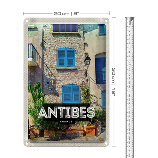 Blechschild Reise 20x30cm Antibes France Altstadt Reiseziel