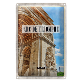 Blechschild Reise 20x30cm Arc de Triomphe Paris Reiseziel