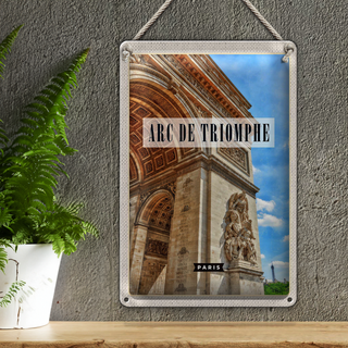Blechschild Reise 20x30cm Arc de Triomphe Paris Reiseziel