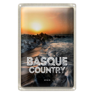 Blechschild Reise 20x30cm Basque Country Spain Baskenland
