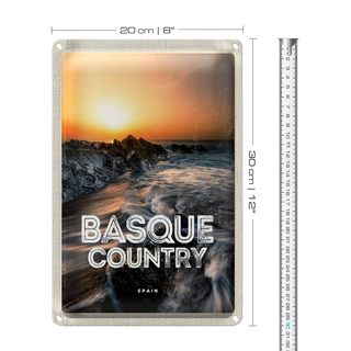 Blechschild Reise 20x30cm Basque Country Spain Baskenland