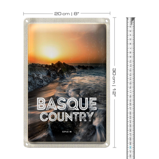 Blechschild Reise 20x30cm Basque Country Spain Baskenland